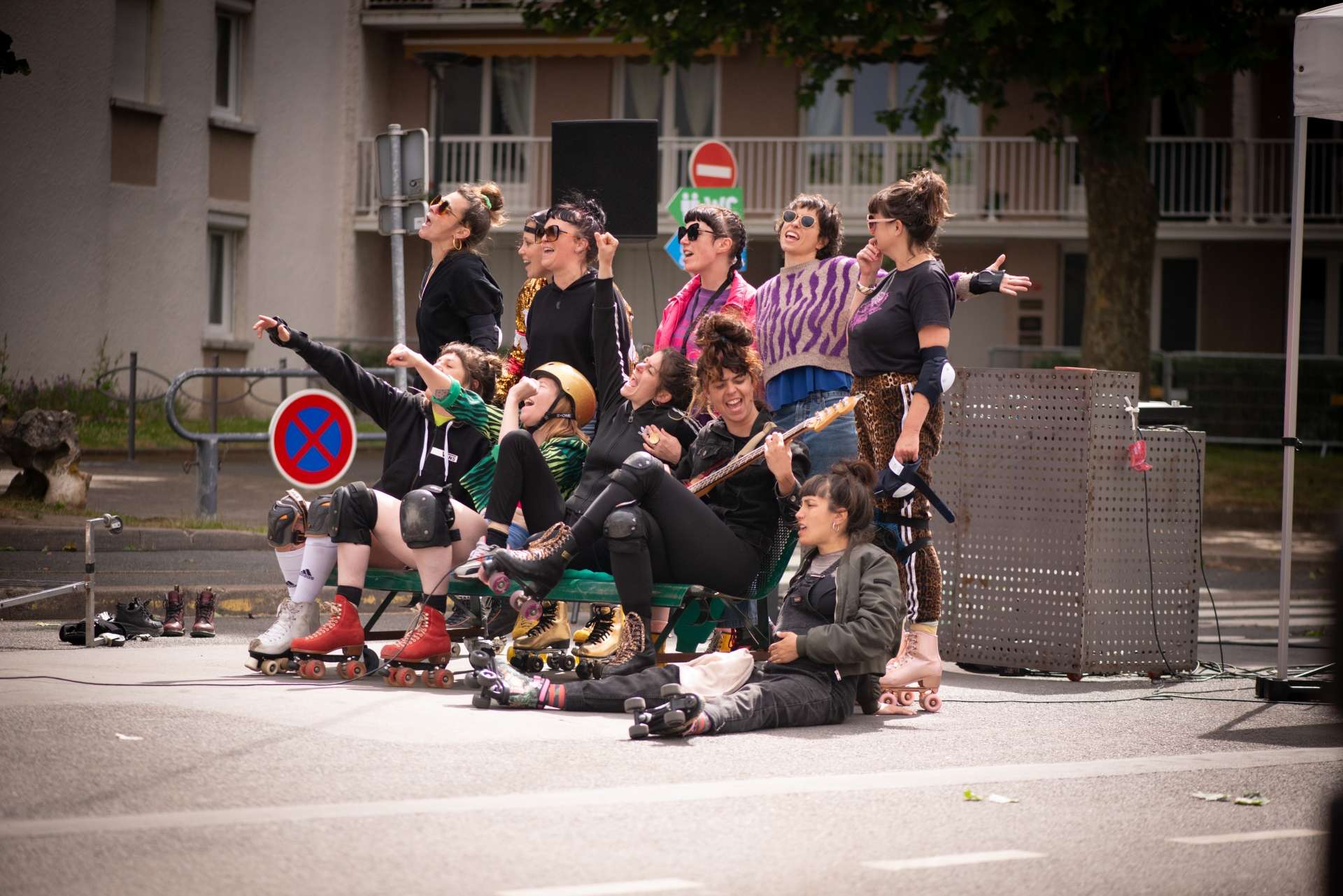 Groupe de filles à roller