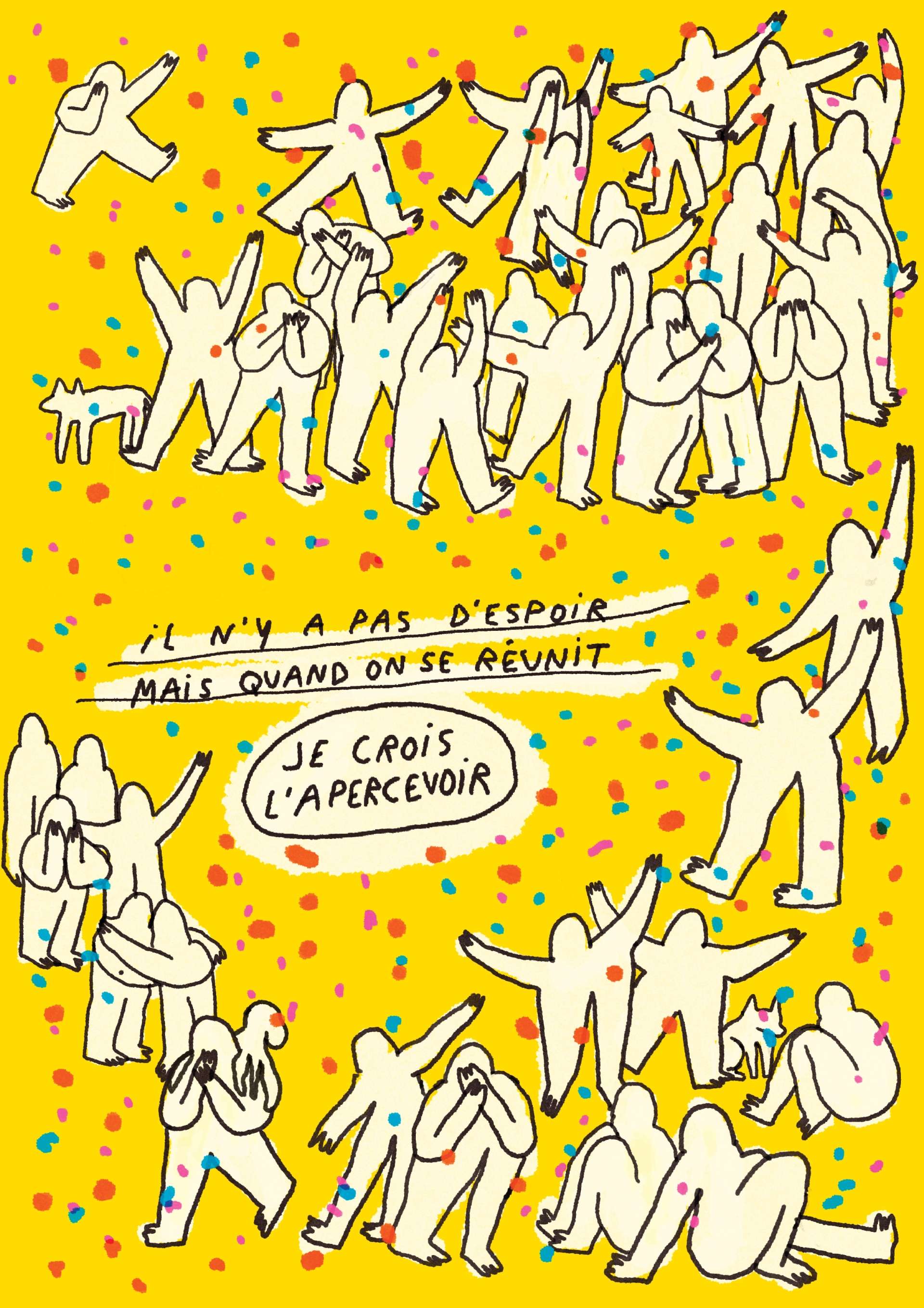 illustration festive avec petits bonhommes
