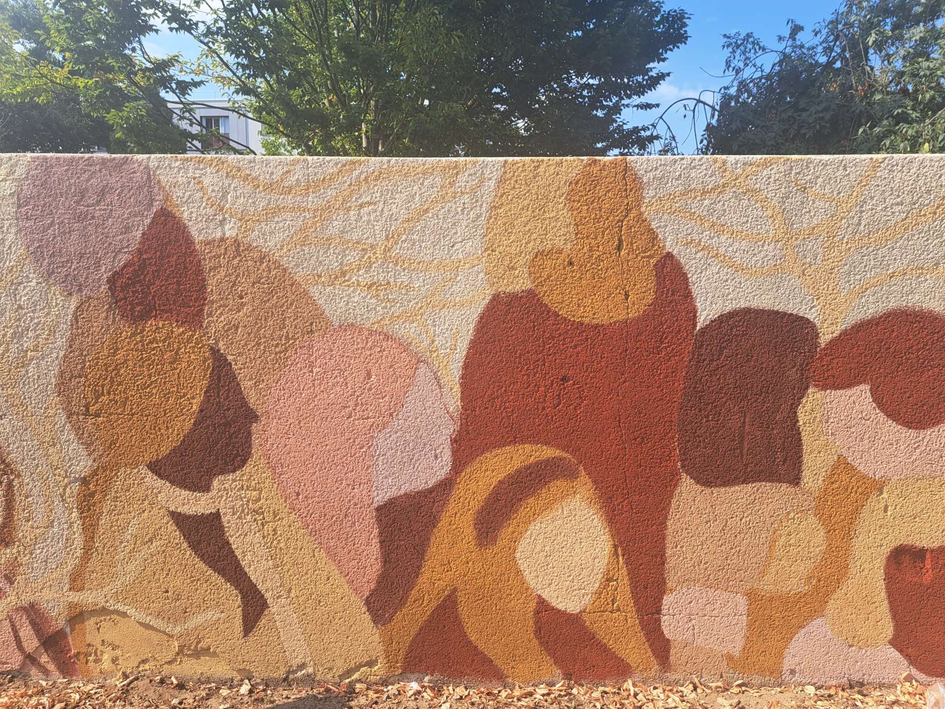 peinture murale en cours silhouettes